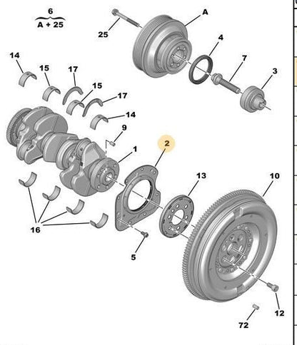 Original Citroën Peugeot Vauxhall Rear Main Crankshaft Oil Seal New PSA Part 1611187480